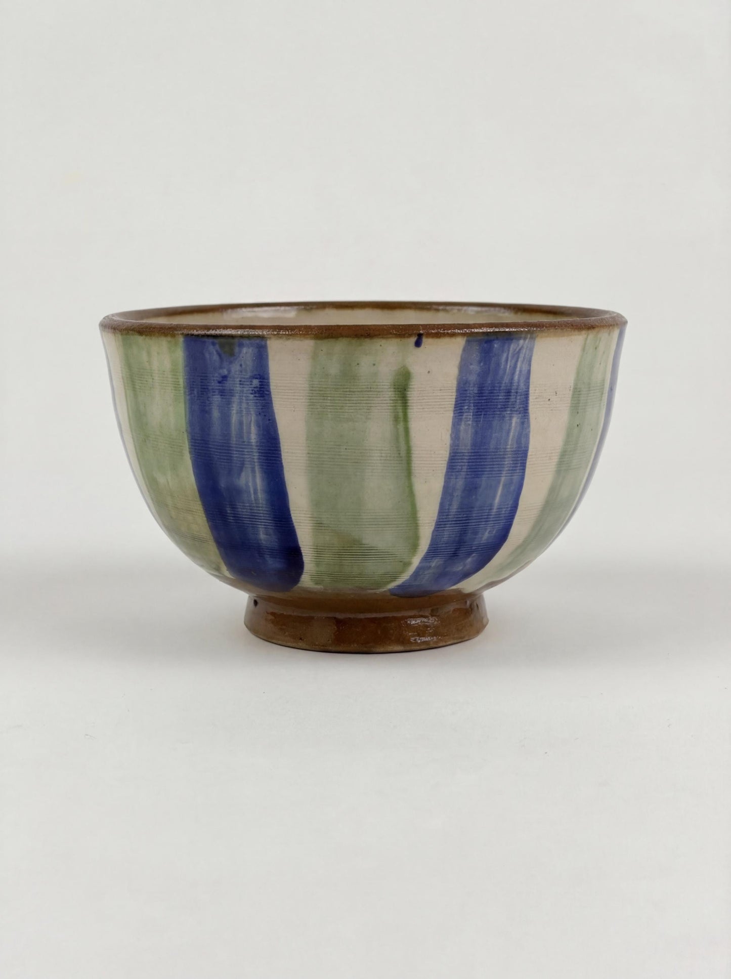 Fayoum pottery Fayoum Ceramic Small Bowl – Blue & Green Swirl Pattern – 15cm - side view