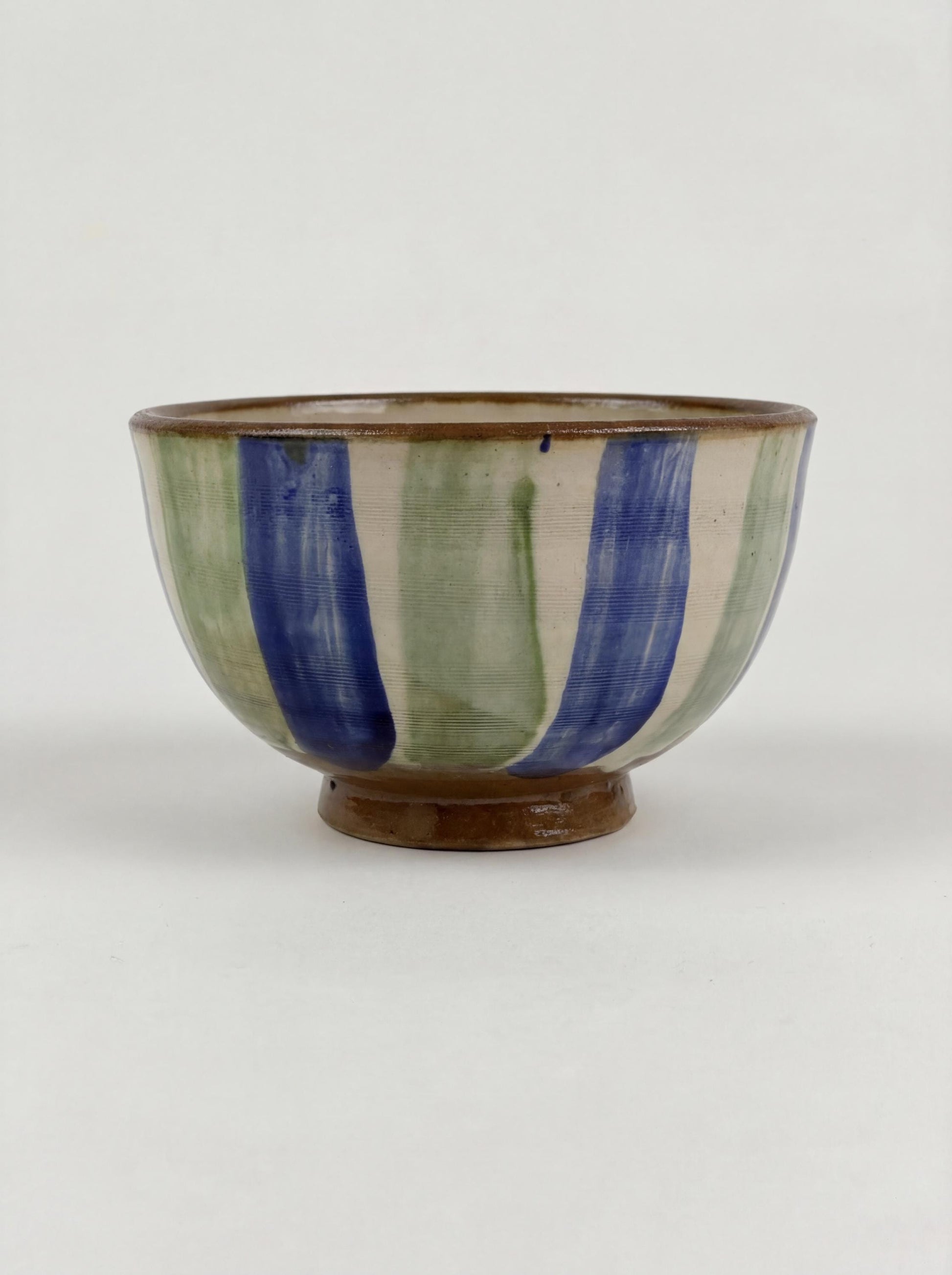 Fayoum pottery Fayoum Ceramic Small Bowl – Blue & Green Swirl Pattern – 15cm - side view