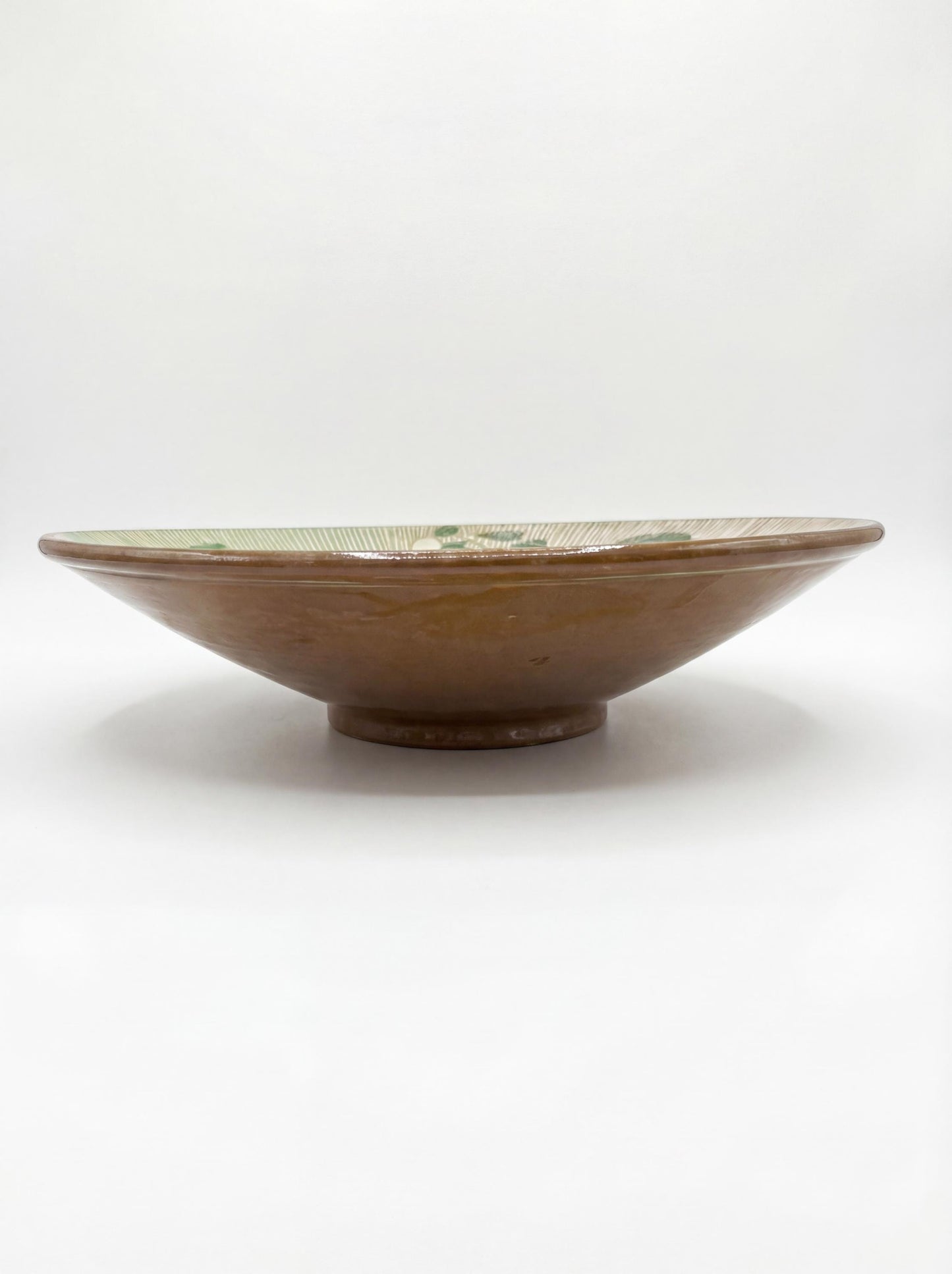Fayoum pottery Hand-Painted Fayoum Pottery Bowl – Egyptian Fish Design, 39.5cm - detail view