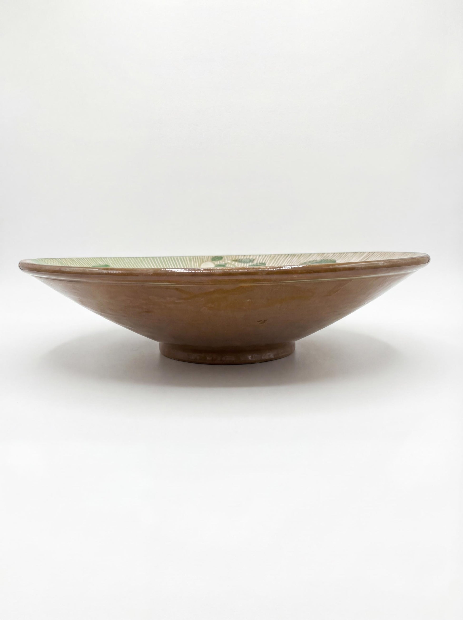 Fayoum pottery Hand-Painted Fayoum Pottery Bowl – Egyptian Fish Design, 39.5cm - detail view
