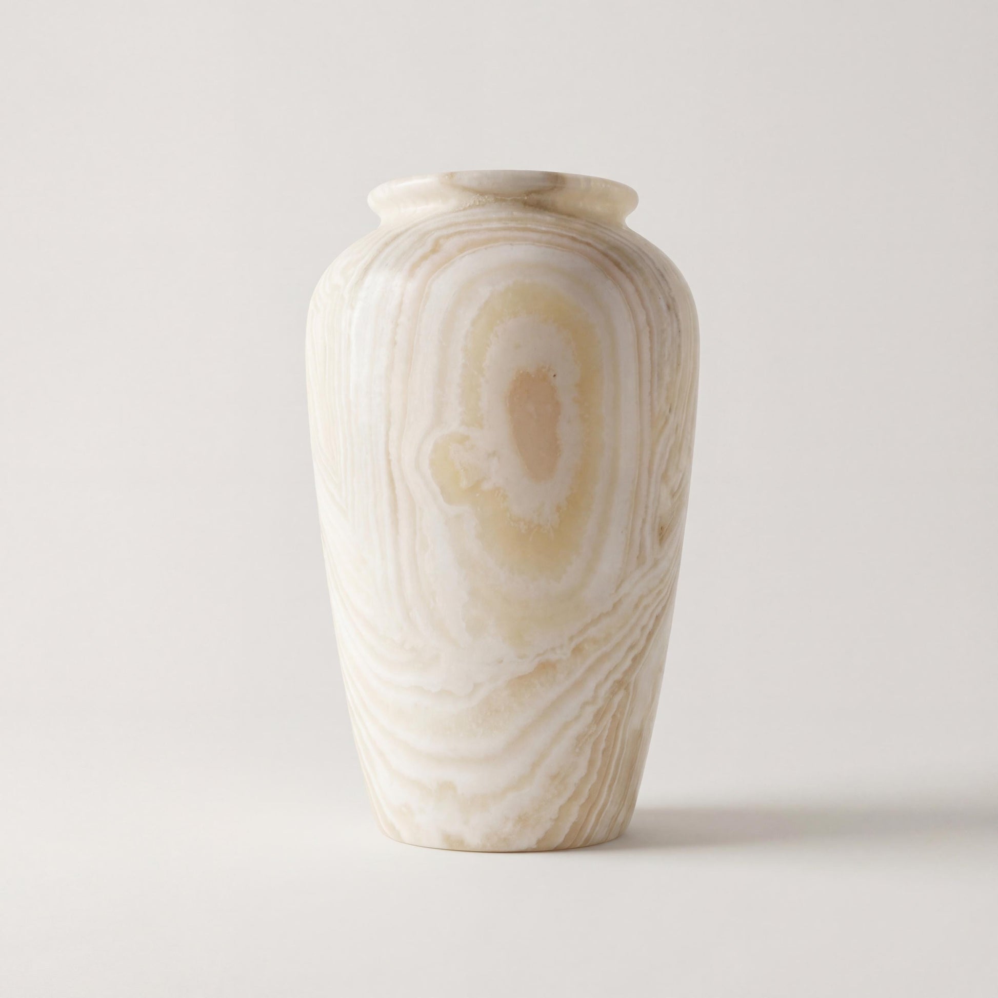 alabaster Large Egyptian Alabaster Table Lamp – Hand-Carved Natural Stone (39 × 23.5 cm) - front view