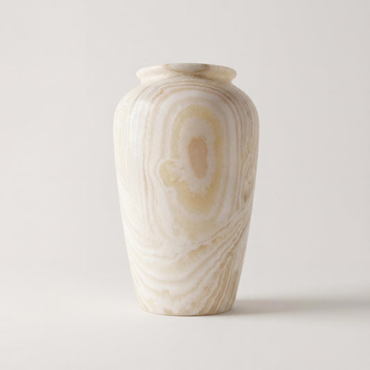 alabaster Large Egyptian Alabaster Table Lamp – Hand-Carved Natural Stone (39 × 23.5 cm) - front view