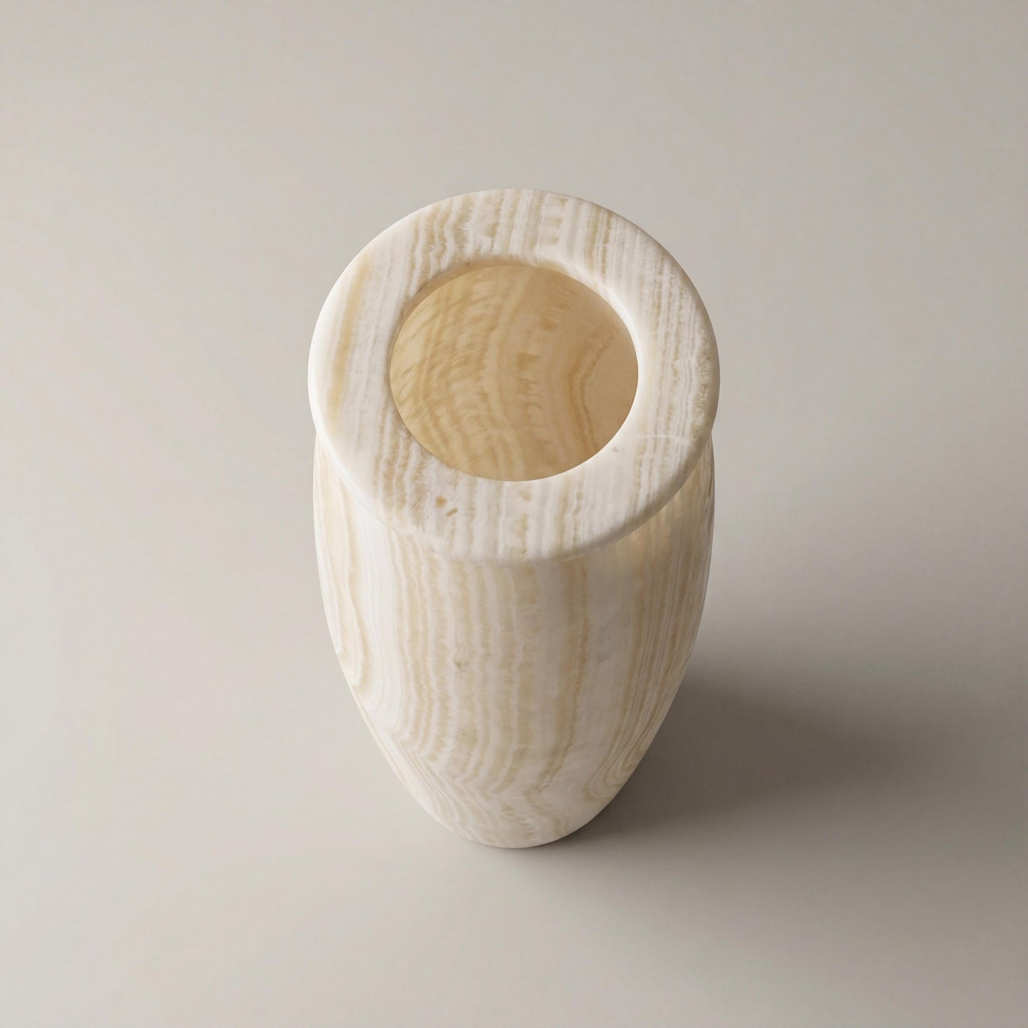 alabaster Large Egyptian Alabaster Floor Lamp – Hand-Carved Statement Piece (71 × 19.5 cm) - top view