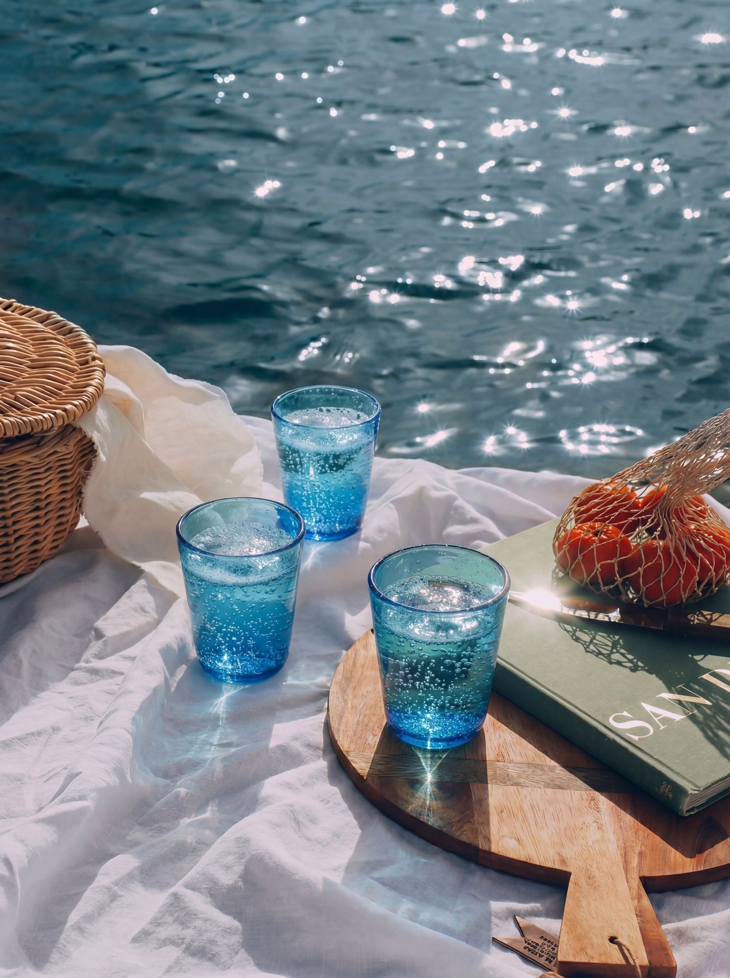 Bekya lifestyle — Handmade Turquoise Blue Hand Blown Glass Tumbler 10 cm Egypt