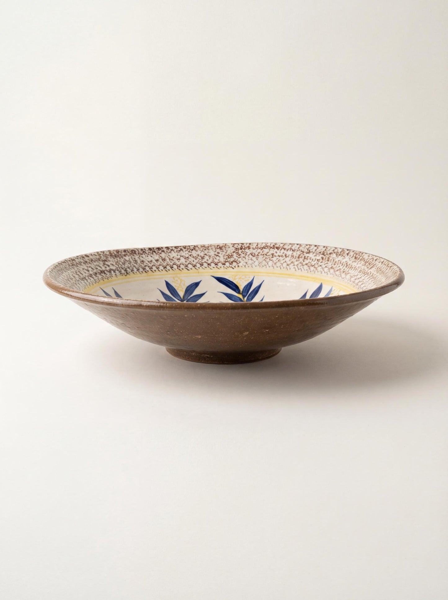 Fayoum pottery Fayoum Handmade Ceramic Serving Bowl – Blue Leaf Design – 39 cm - detail view