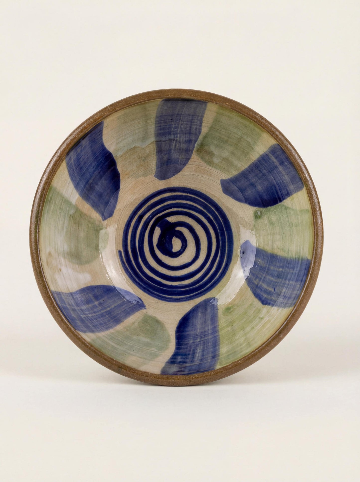 Fayoum pottery Fayoum Ceramic Small Bowl – Blue & Green Swirl Pattern – 15cm - detail view