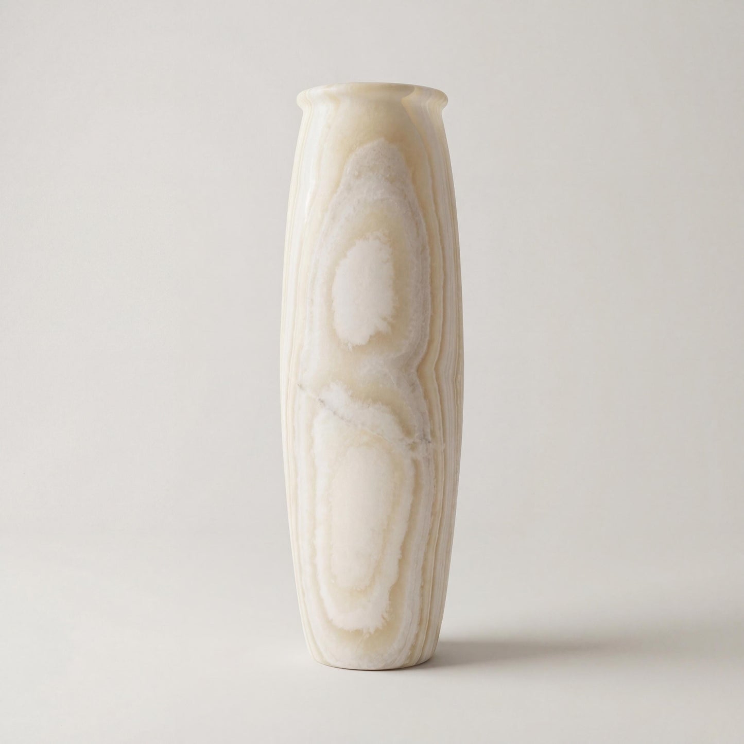 alabaster Large Egyptian Alabaster Floor Lamp – Hand-Carved Statement Piece (71 × 19.5 cm) - front view