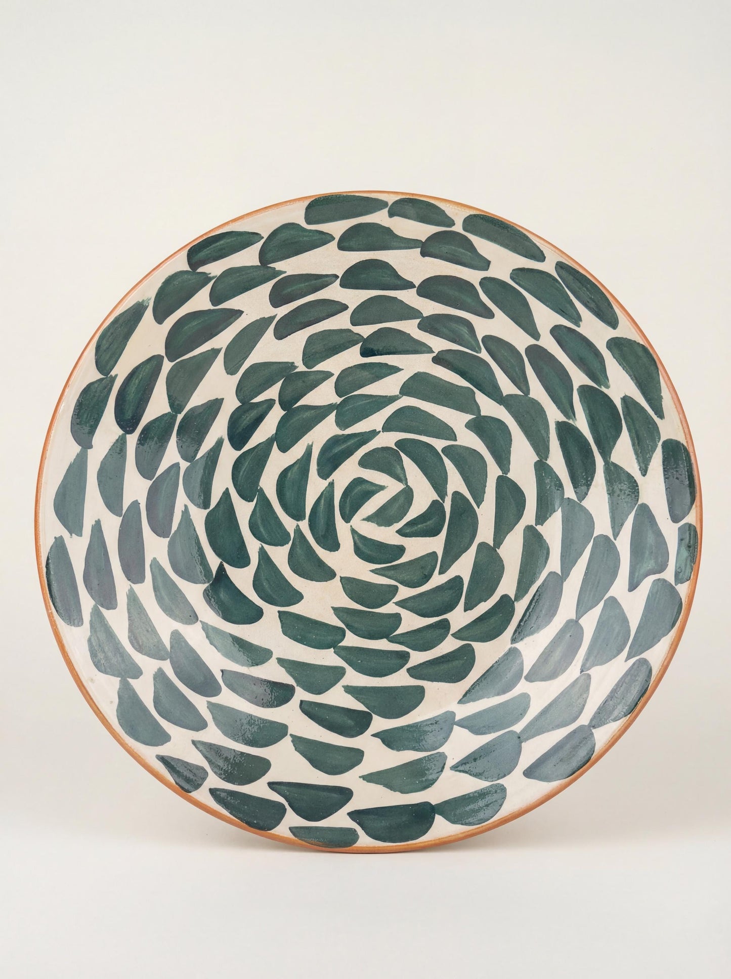 Fayoum pottery Large Hand-Painted Egyptian Pottery Bowl, Fayoum Ceramic Serveware, 39 cm Decorative Centerpiece - detail view