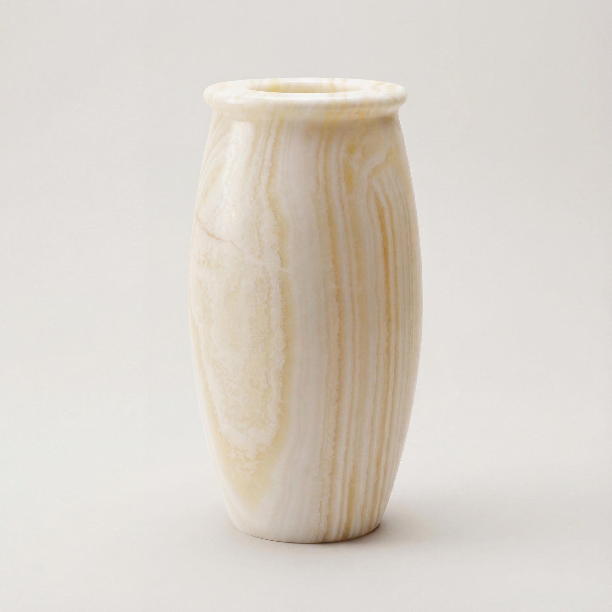 alabaster Egyptian Alabaster Table Lamp – Hand-Carved Natural Stone – UK Fitted – 37 × 17.5 cm - front view
