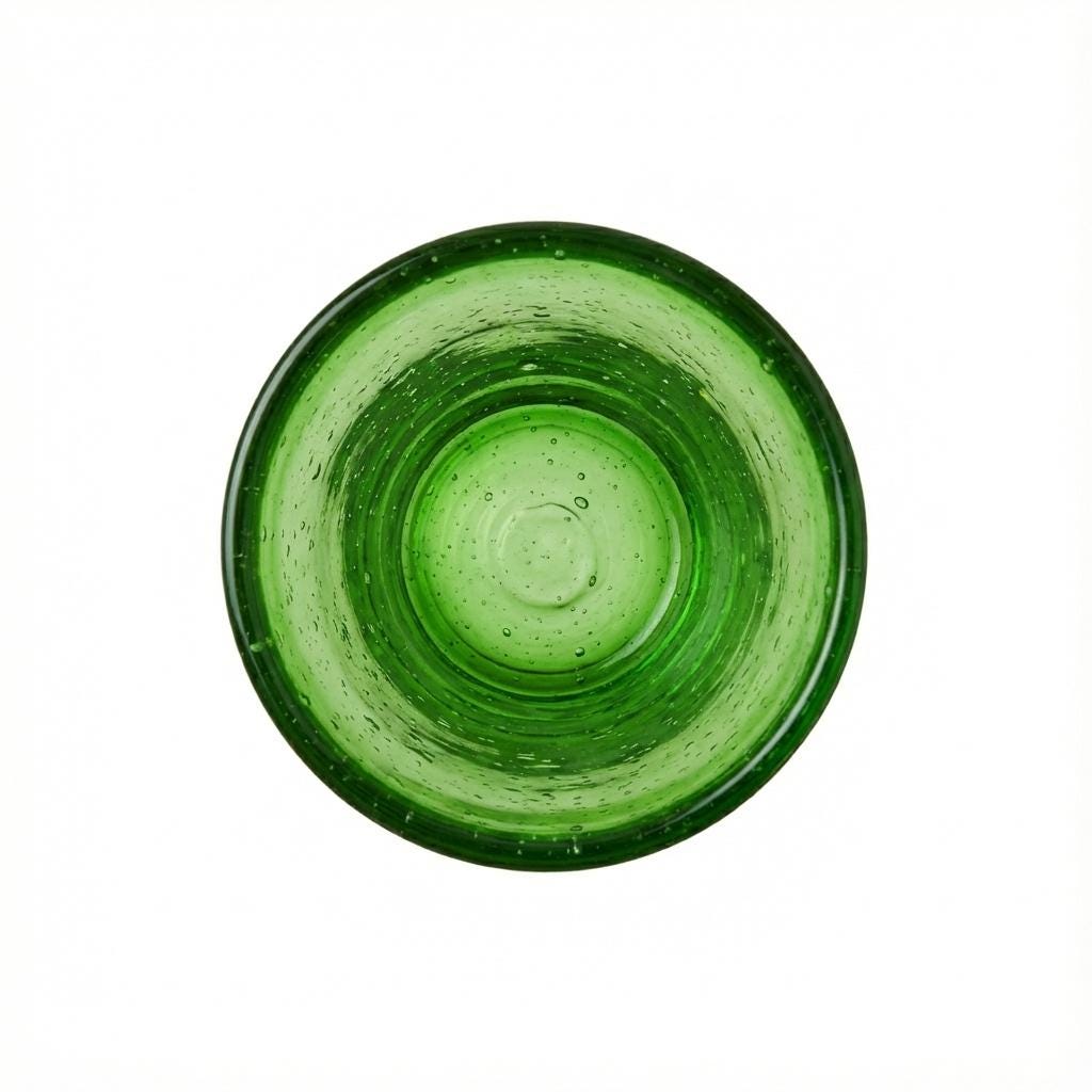 Handmade Green Hand Blown Glass Tumbler 10 cm Egyptian Artisan Drinkware by BEKYA