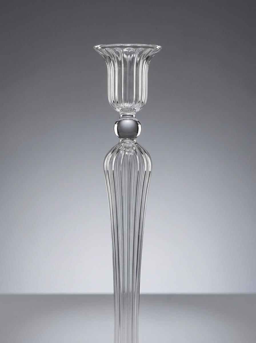 Handmade Tall Glass Candlestick 50 cm Urn Cup Hand Blown Egyptian Candle Holder by BEKYA
