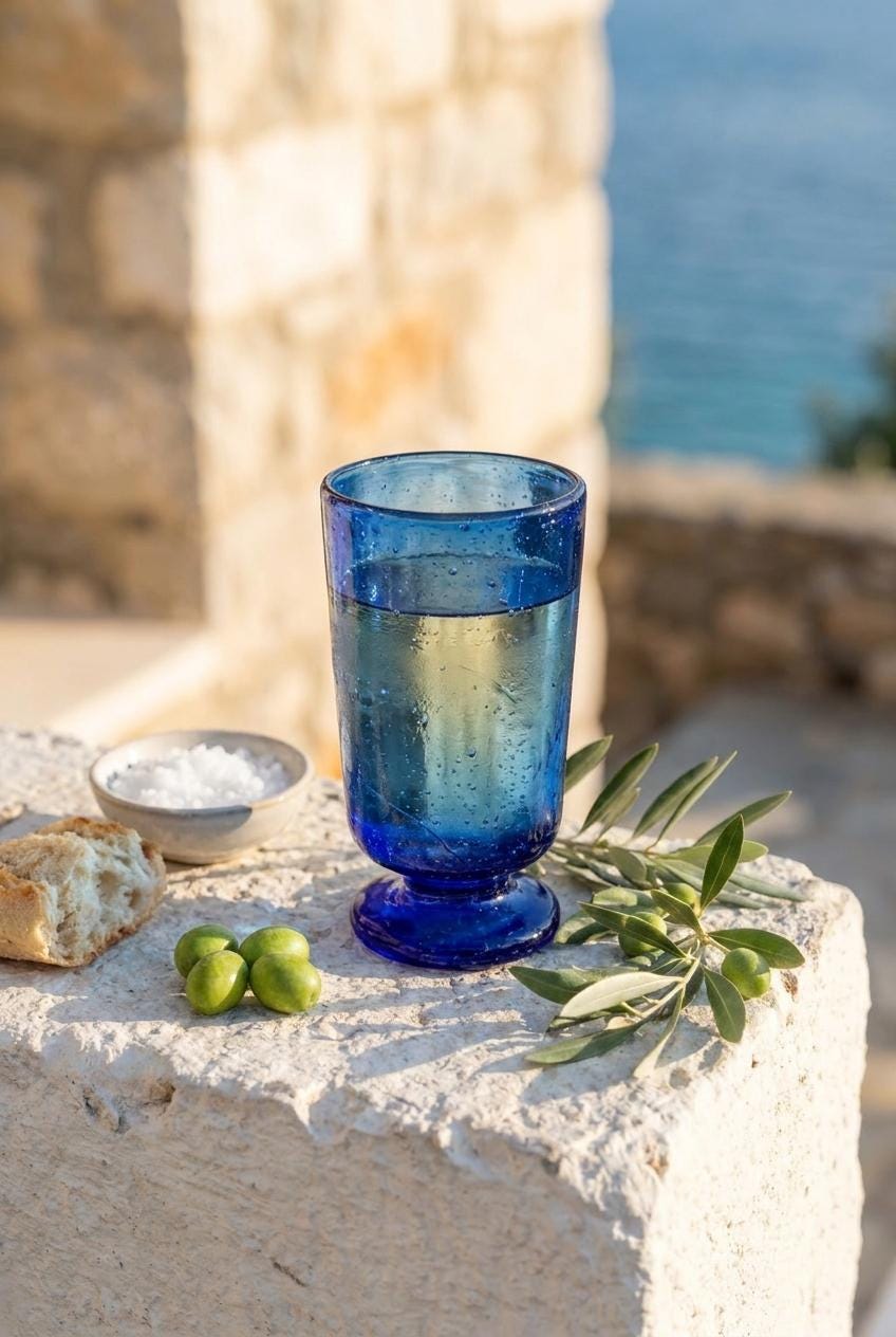 Handmade Cobalt Blue Hand Blown Glass Wine Goblet 11.5 cm Egyptian Artisan Drinkware by BEKYA