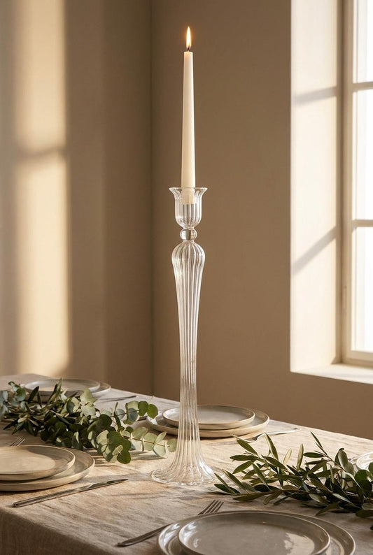 Handmade Tall Glass Candlestick 50 cm Urn Cup Hand Blown Egyptian Candle Holder by BEKYA