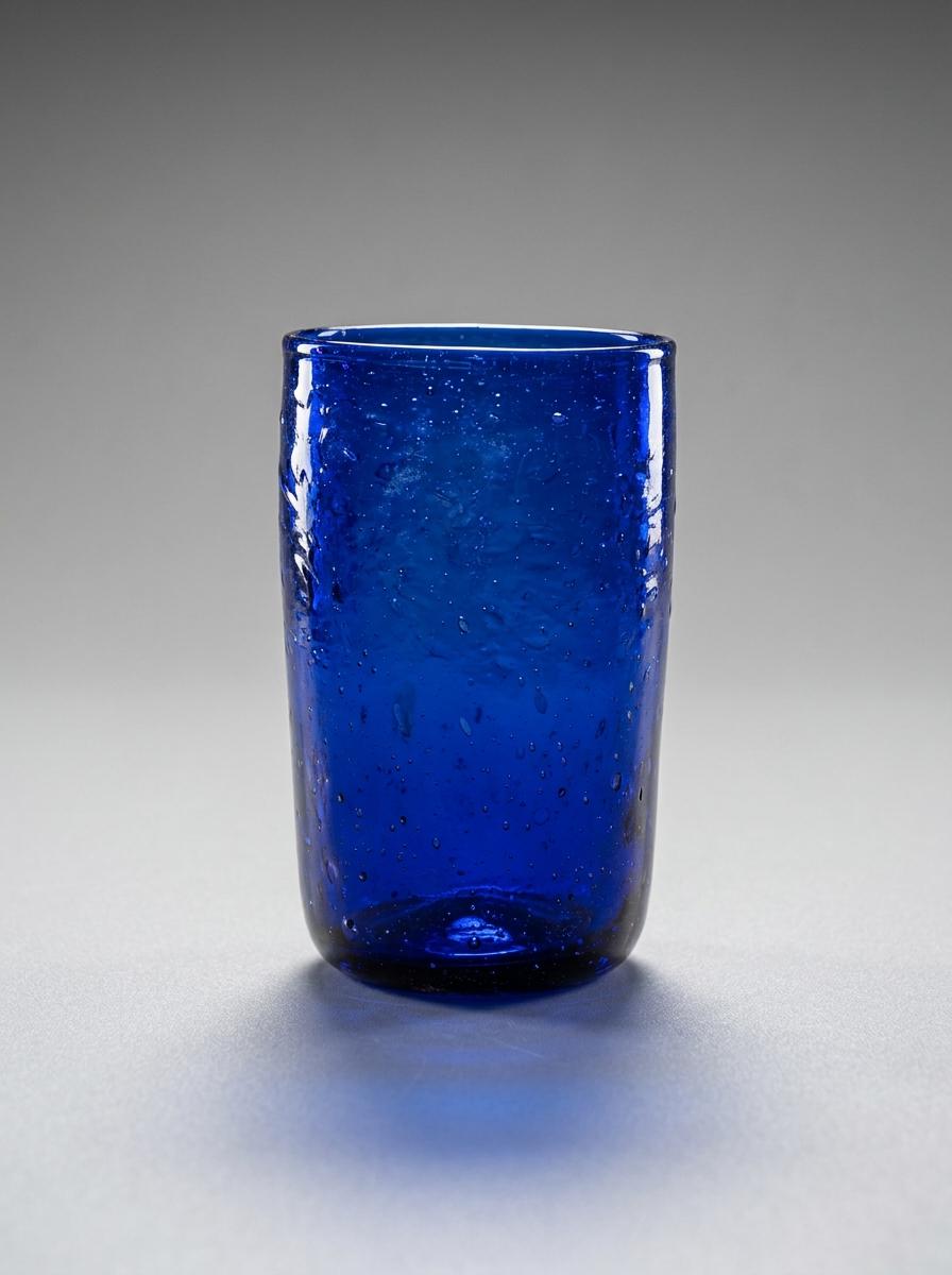Set of 4 Handmade Hand Blown Glass Tumblers 13 cm Mixed Colours Egyptian Artisan by BEKYA