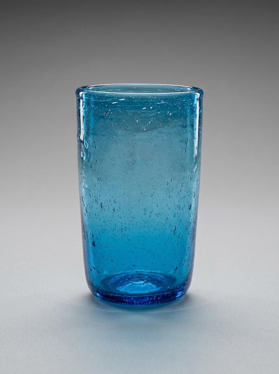 Set of 4 Handmade Hand Blown Glass Tumblers 13 cm Mixed Colours Egyptian Artisan by BEKYA